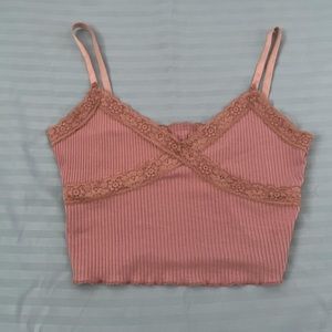 Pink Cross y2k Lace Tank Top